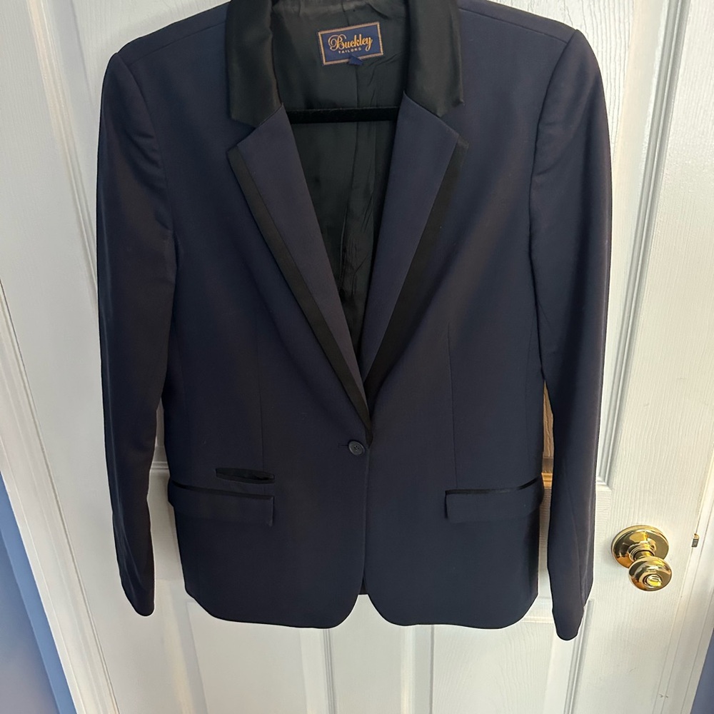 Madewell Navy Blazer with Black Accents